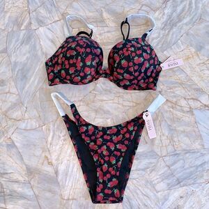 2 Pc Set 38C + Large Victoria's Secret VERY SEXY BIKINI BOTTOM Shine Strap
